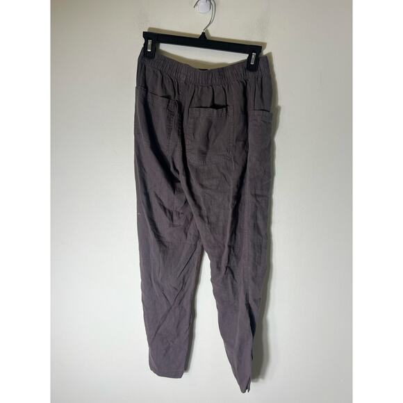 Cynthia Rowley Gray Linen Elastic Waist Loose Fit Pants SZ S - Picture 2 of 3